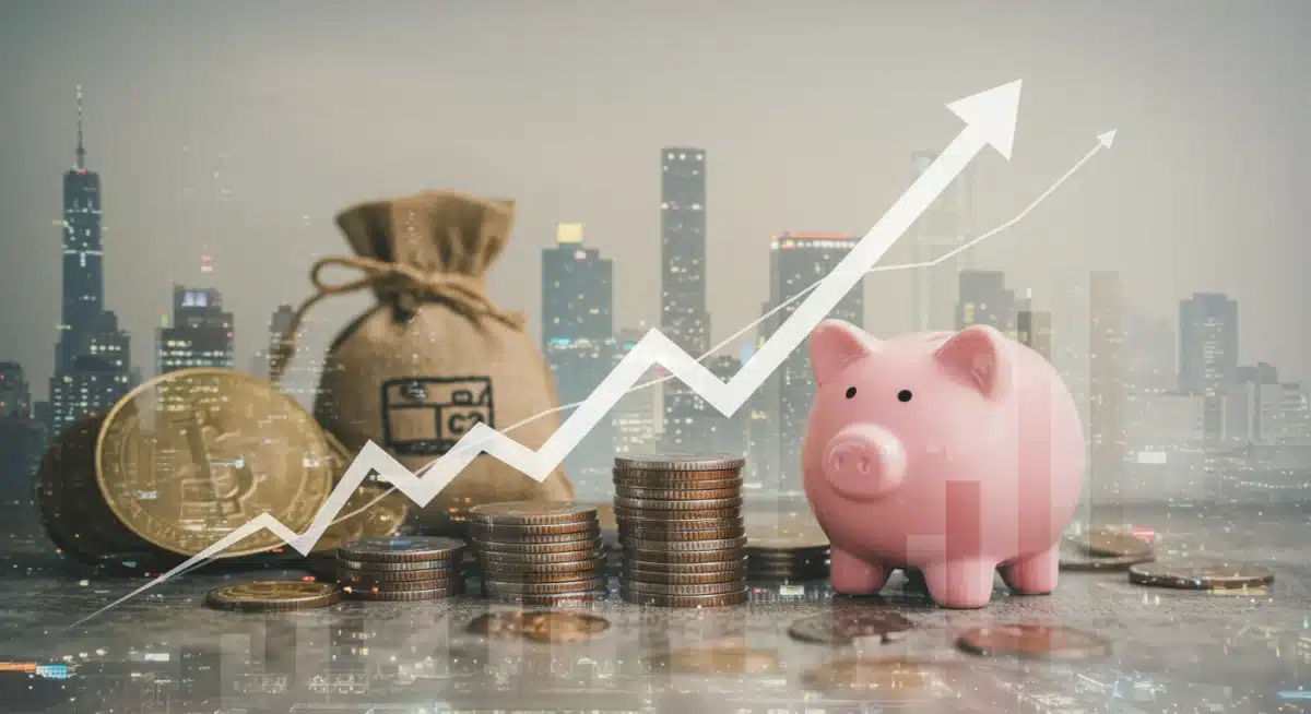Economic indicators showing rising inflation and growth trends.