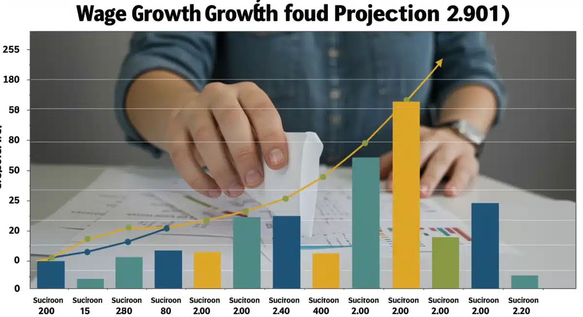 Chart illustrating projected wage growth and labor market stability in the US.