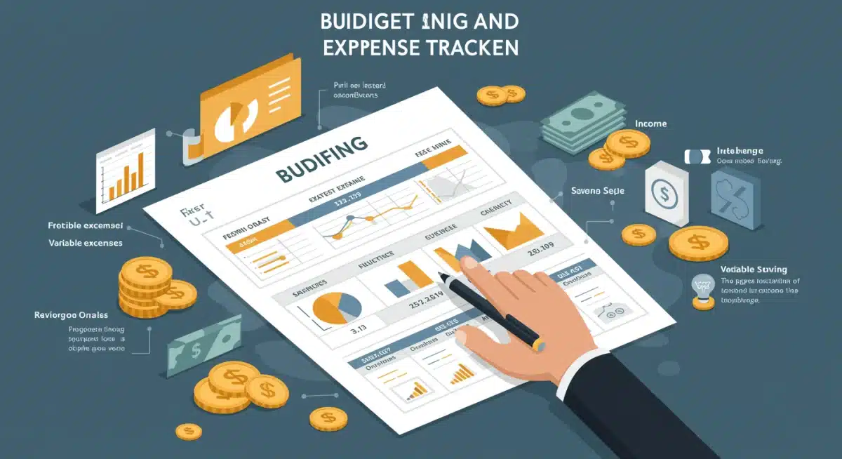 Graphic illustrating effective budgeting and expense tracking