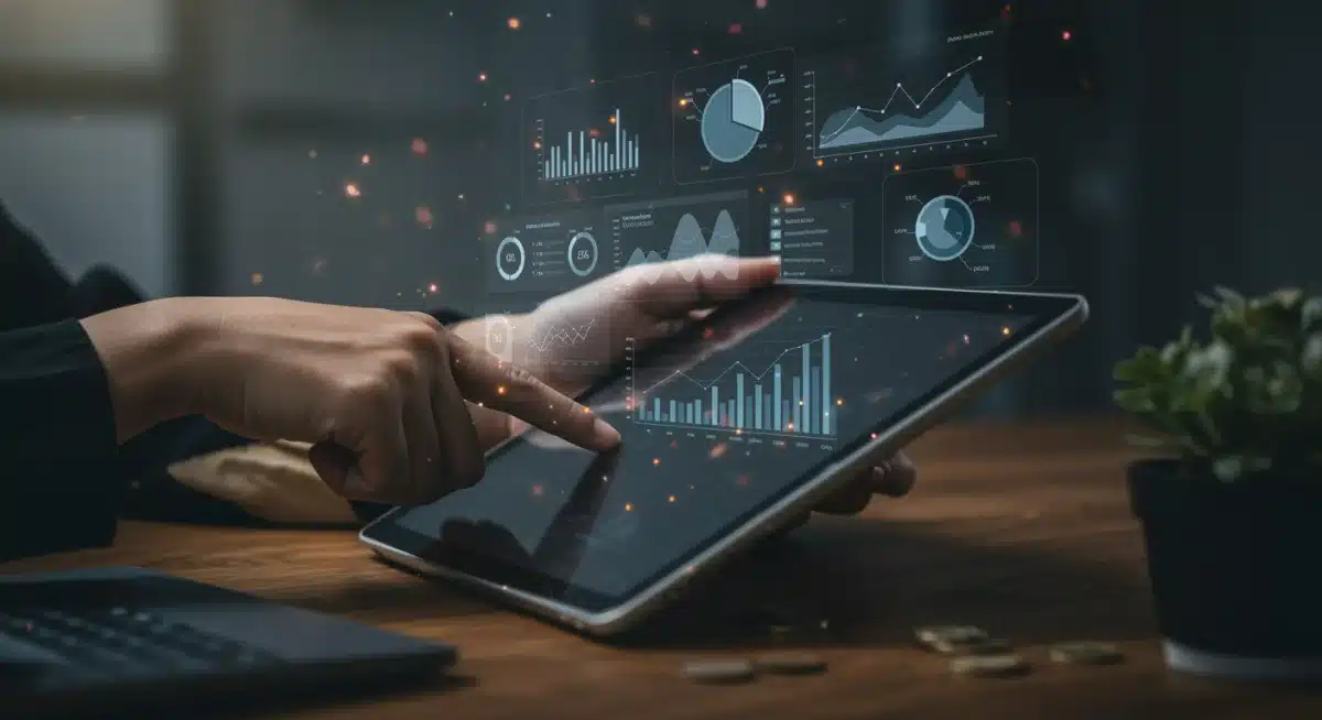 Digital financial dashboard showing investment and savings management